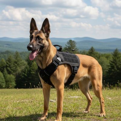 chien securitaire avec harnais chien